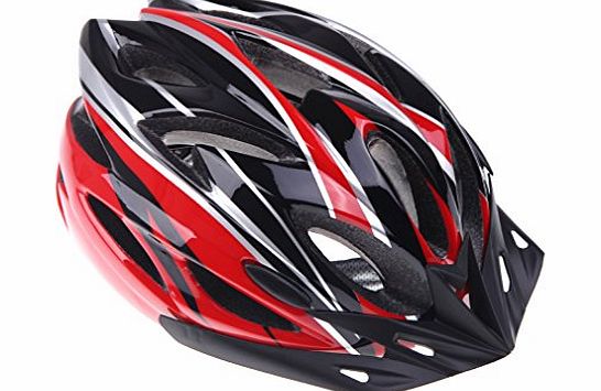 SK Mountain Road Bike Bicycle Helmets Ultralight 18 Vents Cycling Helmet with Visor (Red)