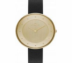 Skagen Ladies Gitte Black Leather Strap Watch