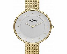 Skagen Ladies Gitte Gold Mesh Watch
