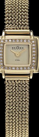Skagen Ladies Gold Plated Watch 821XSGG1