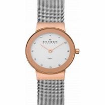 Skagen Ladies Klassik Rose Gold Steel Mesh Watch