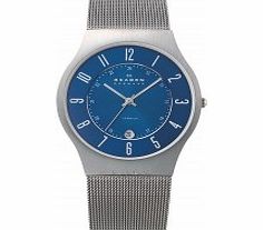 Skagen Mens Klassik Blue Titanium Mesh Watch