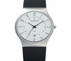 Skagen Mens Klassik Chrome and Black Leather