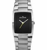 Skagen Mens Silver Black Watch