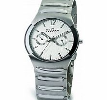Skagen Mens Swiss Chrome Steel Watch