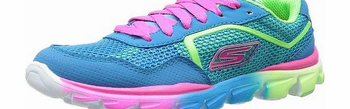 Skechers Girls Go Run Ride Lace-Up Flats 80685L Blue/Multi 10.5 UK Child, 28 EU