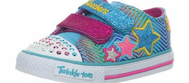 Skechers Girls Shuffles Trainers, Blue/Multi, 8 UK Child