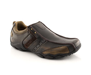 Skechers Leather Slip On Casual Shoe