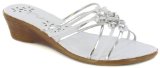 Platino `Theona` Ladies Wedge Mule Sandal Shoes - White - 3 UK