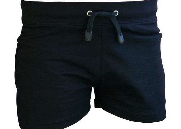 Skinni Minni Girls Plain Casual Shorts (11-12) (Black)