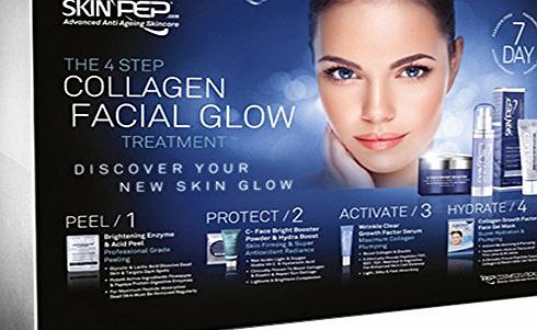 SkinPep 4 Step Collagen Facial Glow Treatment - 7 Day Set - Discover Your New Skin Glow   Skincare   Anti Wrinkle   Moisturising   Hydrating - SkinPep Best Choice For Premium Quality Collagen Treatmen