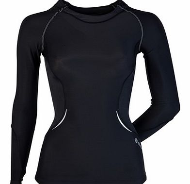 Skins A400 Active Long Sleeve Top - Black/Silver