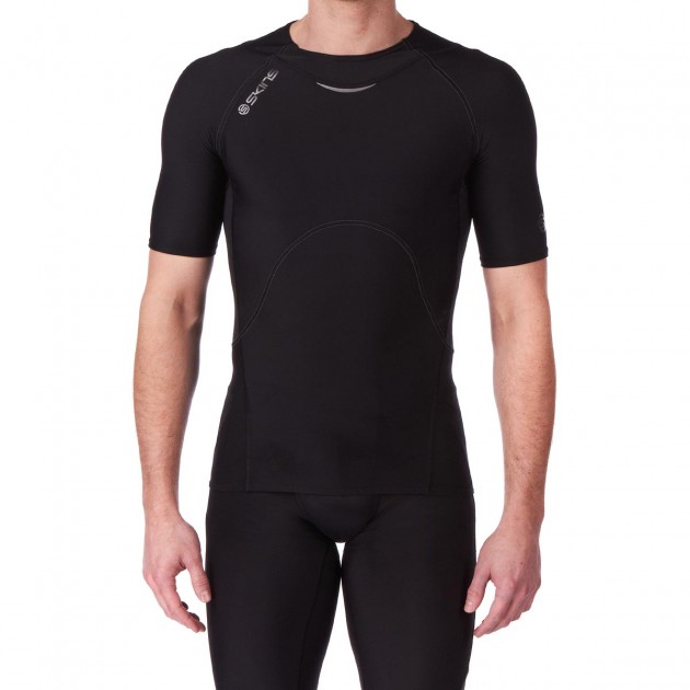 Mens SKINS A400 Short Sleeve T-Shirt - Black