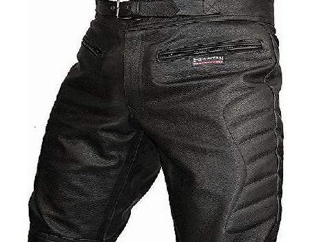 Skintan CE Armoured Mens Leather Motorcycle Trousers By Skintan (Short L29 W36)
