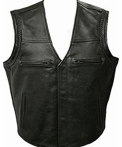 Leather Motorcycle Waistcoat - Anarchy Size XL / 46