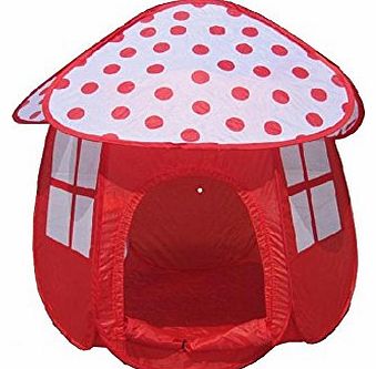 SKL Kids Ball House Hideaway Pop-Up Mushroom Shape Play Tent Cubby House - Children Indoor / Outdoor Play Tent Pit Ball Pool (Red Mushroon Shape)
