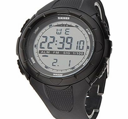 SKMEI 5ATM Waterproof Casual Fashion Men LCD Digital Stopwatch Chronograph Date Alarm Sports Wrist Watch