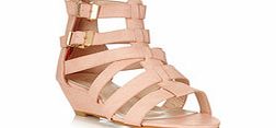 Light pink wedge gladiator sandal