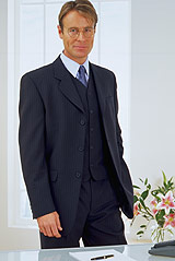 Pinstripe Wool Lycra Suit Jacket