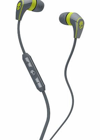 Skullcandy 50/50 2.0 In-Ear Headphones with Mic - Grey/Hot Lime