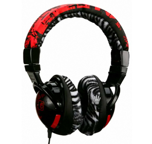 skullcandy HESH Leather Headphones Full-Cup (Red and Black) - Ref. SC-BRHESH07