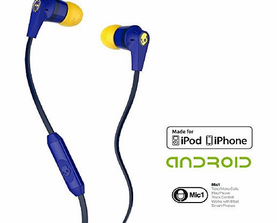 Skullcandy Inkd Inkd 2.0 In-Ear Headphones with Mic - Blue/Yellow