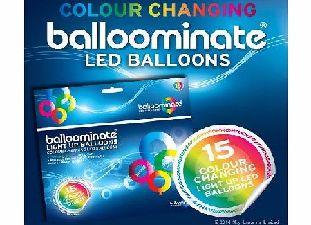 15 pack of Colour Changing LED Light Up Balloominate Balloons. Great for Parties and Celebrations.