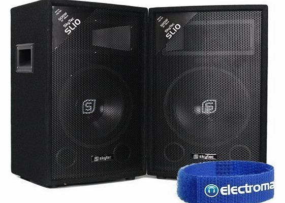 Skytec 2x Skytec 10`` Passive 2-Way DJ PA Speakers 1000W