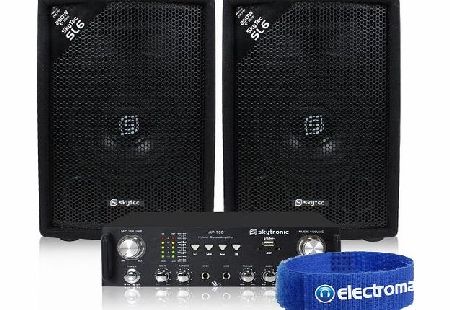 2x Skytec SL6 6`` Party Speakers + Hi-Fi Amplifier Home Cinema Sound System 500W