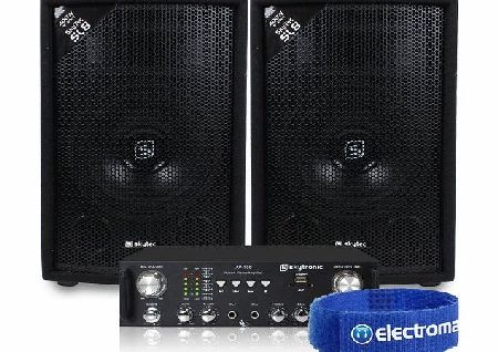 Skytec 2x Skytec SL8 8`` Inch Party Speakers   Hi-Fi Amplifier Home Cinema System 800W
