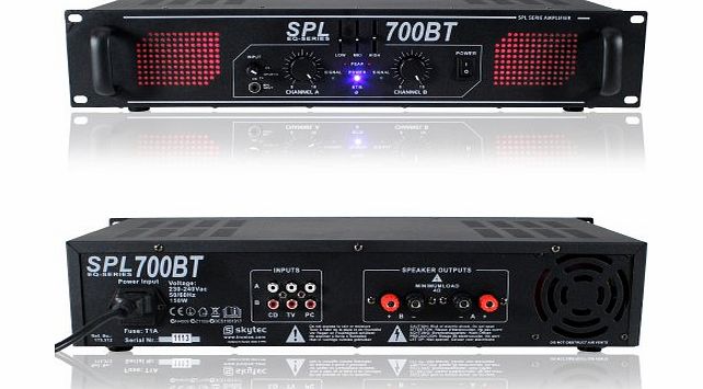 Skytec SPL-700BT Bluetooth Home Audio EQ Amplifier Hi-Fi House Party 2x 350W