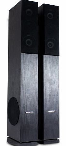 Skytronic 2x Skytronic Black 6.5`` Home Audio Hi-fi 3-Way Column Speakers House Party Setup