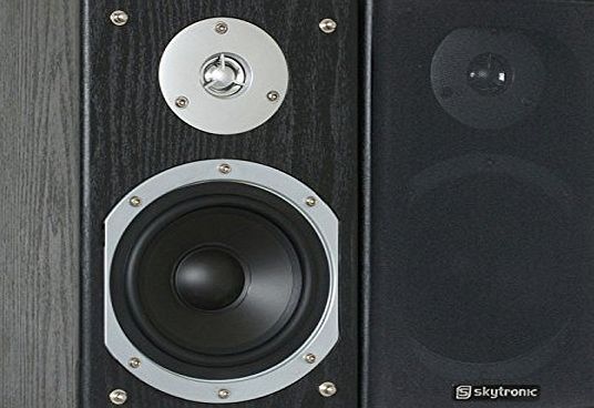 Skytronic SHFB55B Passive HiFi Bookshelf Speaker Pair (2x140W, 5`` Woofer, Optimal Bass Development) Black