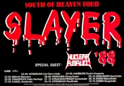 SLAYER South of Heaven Tour 1988 Music Poster