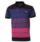 Slazenger Heritage Slazenger Purple and Black Pique Polo Shirt