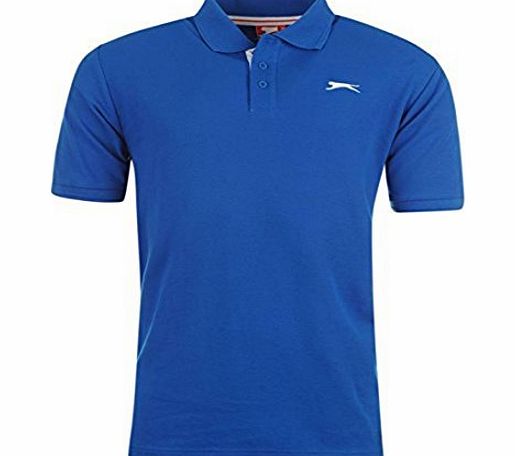 Slazenger Mens Plain Polo Shirt Mens Blue XL