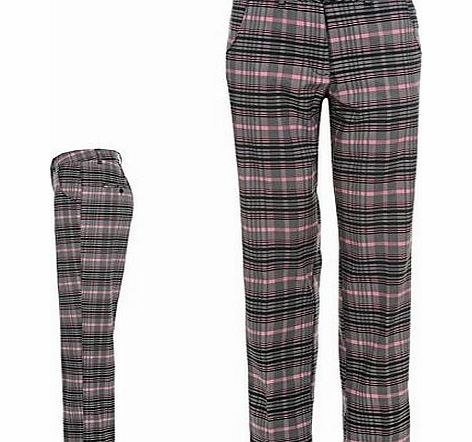 Slazenger Womens Check Winter Trousers Ladies Black/Pink 10 (S)