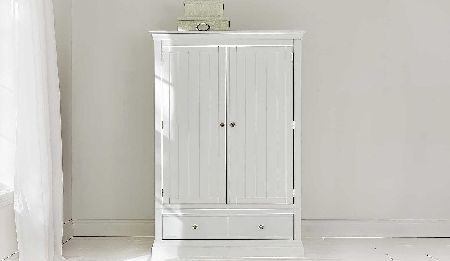 Sleep Emporium Camden White 2 Door 1 Drawer Wardrobe