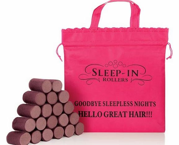 Hair Styling Rollers with Drawstring Bag Pack of 20 Brunette