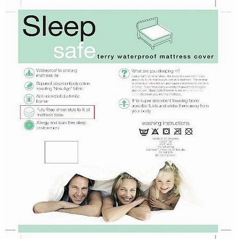 Sleep Safe 4 Foot (Small Double) Terry Towelling Waterproof / Anti Dustmite Bed Mattress Protector