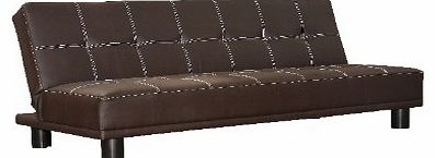 Sleep Solutions KENT 3 Seater Futon Sofa Bed in Faux Leather, Black