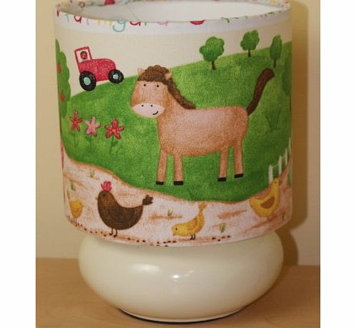 SleeptightKids Bright Farmyard Lamp - Childrens Bedside Table Lamp - 20cm
