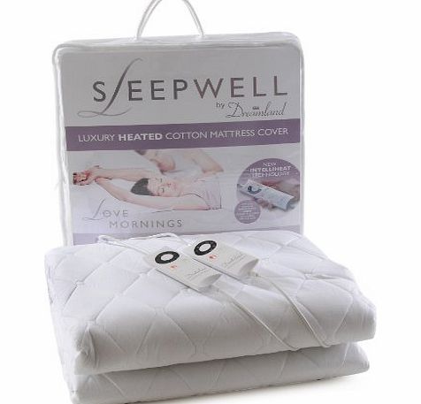 Sleepwell Dreamland Sleepwell 6988 Super King Size Dual Control Heated Pure Cotton Quilted Fully Fitted Mattress Cover
