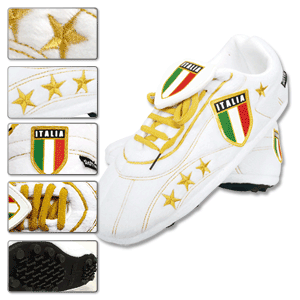 SLOFFIE Italy Football Boot Slippers 3 1 star - White