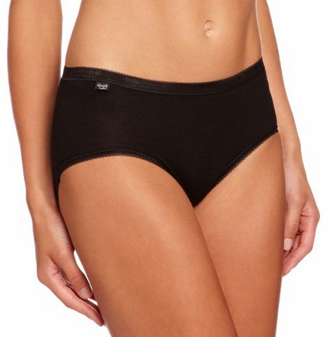 Sloggi Basic Midi 3-Pack Womens Knickers Black Size 16
