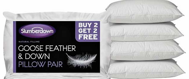Slumberdown Goose Feather Pillows - 4 Pack