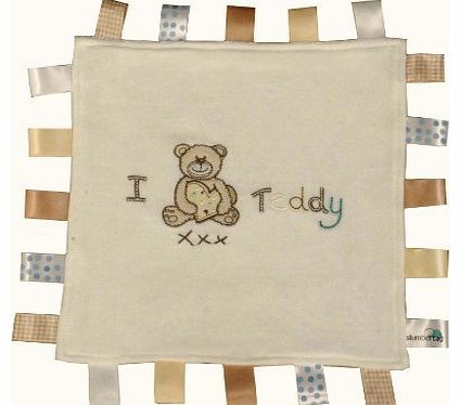 Slumbertag  Baby Comforter Security Blanket I LOVE TEDDY - Velour
