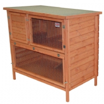 Small Animal Double Decker Log Lap Hutch Flat Packed 48
