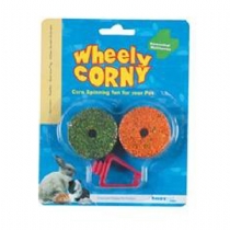 Small Animal Happy Pet Corn Wheel and Holder 2 Pack