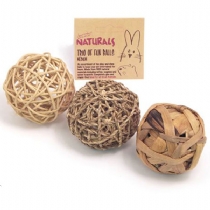 Small Animal Naturals Trio Of Fun Balls 3 Pack X 8cm